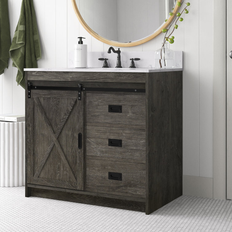 Sand & Stable Jillian 36'' Freestanding Single Bathroom Vanity with Engineered Stone Vanity Top